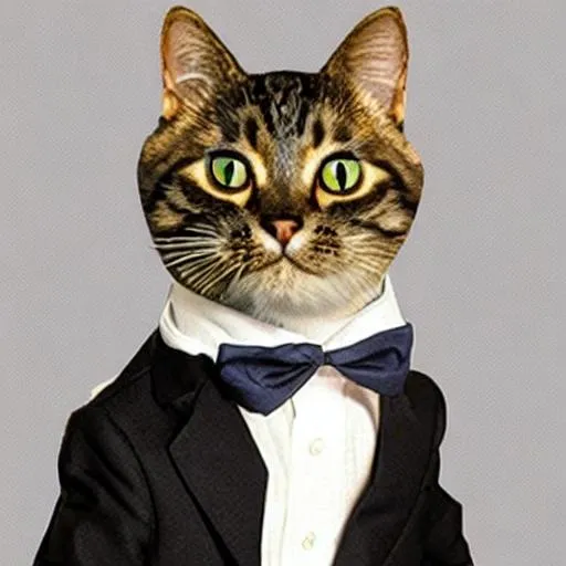 Prompt: Cat wearing a suit