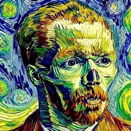 Prompt: Skull van Gogh style paint