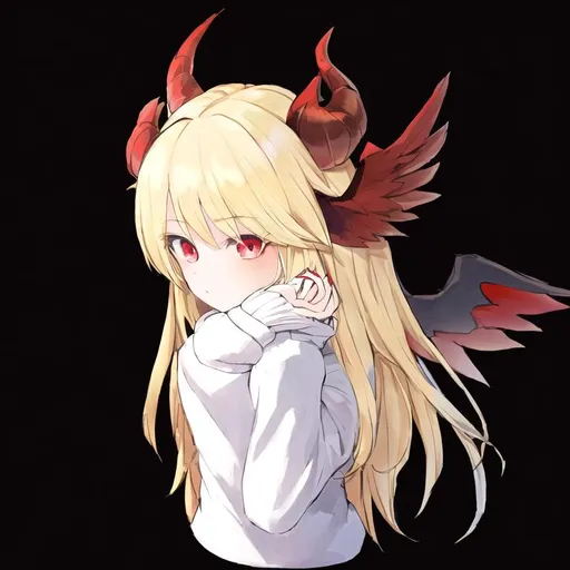 Portrait of a cute winged girl with long, blonde hai...