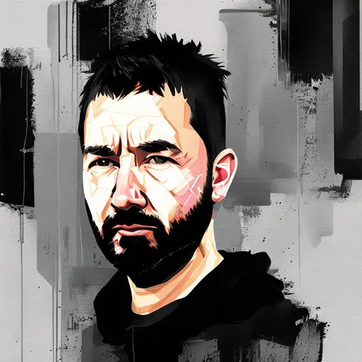 Prompt: Kris Lemche Portrait, in a Style of Autechre