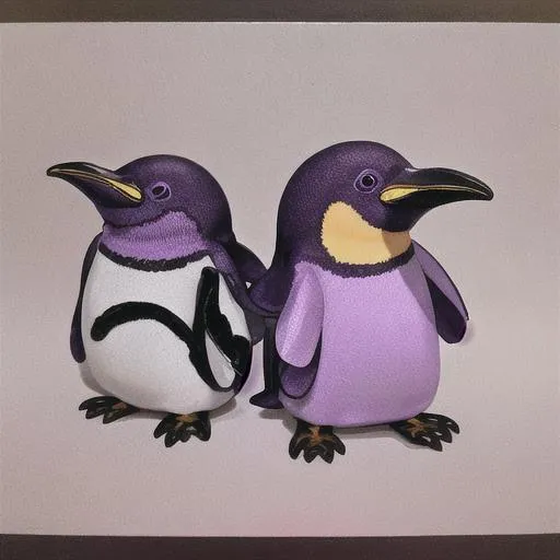 Prompt: purple penguin