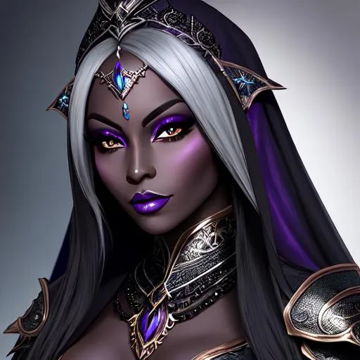 Prompt: Woman dark elf, drow, stunning, gorgeous, fit, queen, wearing a dark armor, fantasy, dark sword, UHD, 8k, high quality, ultra quality, perfect composition, trending art, trending on artstation, sharp focus, studio photo, intricate details, cinematic lighting, special effects, hyper realism, hyper realistic, Very detailed, high detailed face, high detailed eyes, oil painting, full body