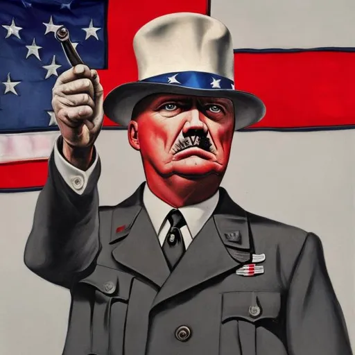 Prompt: patriotic american hitler