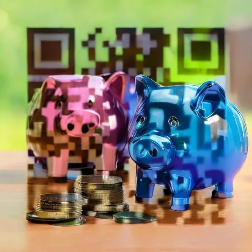 Prompt: a piggy bank that says open a new high yield savings account, sponsored by Bankrate.com