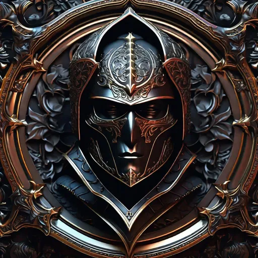 Prompt: Icon, black medieval rose style knight, dark fantasy style, cinematic lighting, intricately hyperdetailed, ultra-realistic, fractal, UHD, style of demon, by Greg Rutkowski,