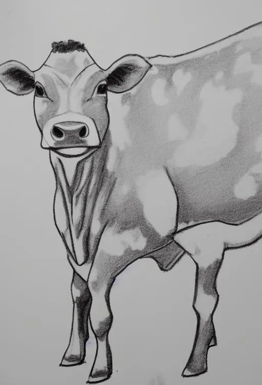 Cow Sketch Painting by Avery Tillmon - Fine Art America