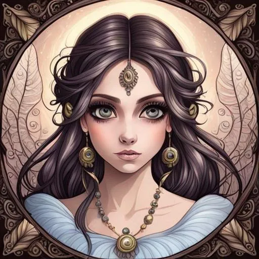 Prompt: Gorgeous intricate Fairy portrait with big eyes 