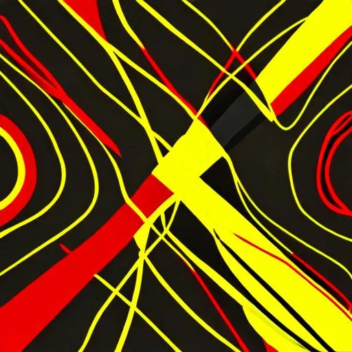 Prompt: yellow red black lines dark background 60 degrees solid lines