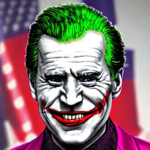 Prompt: Joe Biden as the joker from batman
