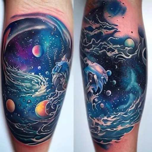 oceanic space themed tattoos | OpenArt