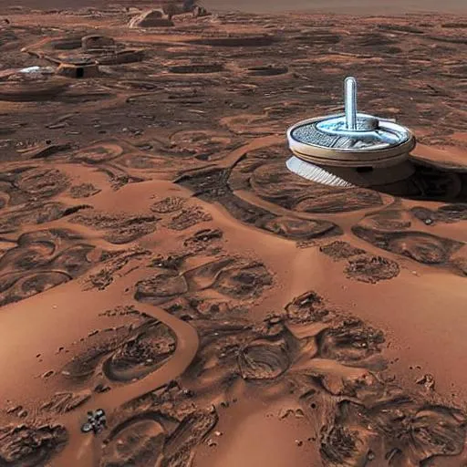 Prompt: Human future city on mars