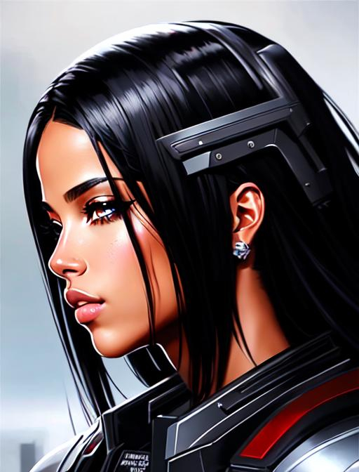 Aaliyah Dana Haughton, black visor googles, black ha... | OpenArt