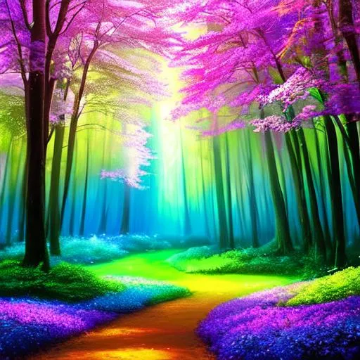Prompt: "Luminous Dreamscape"

Description:
Imagine a surreal dreamscape bathed in vibrant hues and ethereal light. The scene is set in a lush, enchanted forest with towering ancient trees that reach toward the sky. The foliage is an explosion of colors, ranging from deep greens to vibrant purples, pinks, and blues.

At the heart of the picture, there's a cascading waterfall, shimmering with an otherworldly glow. The water flows gracefully down rocky ledges, reflecting the vibrant colors of the surrounding forest. The waterfall seems to emanate a soft, magical light that adds an enchanting ambiance to the scene.

Amongst the trees, delicate and whimsical creatures dwell. Imagine luminescent fireflies fluttering through the air, leaving trails of sparkling fairy dust behind them. Exquisite butterflies with translucent wings in iridescent colors dance around the flowers, adding a touch of grace to the picture.

In the foreground, there's a tranquil pond, its surface like a mirror, reflecting the surrounding beauty. Lotus flowers bloom upon the water, their petals radiant and delicate. Their vibrant colors blend with the gentle ripples created by playful koi fish swimming beneath the surface.

As you explore the picture, you'll discover hidden pathways winding through the forest, leading to secret clearings adorned with glowing mushrooms and mystical crystals. These elements emit a soft glow, casting a dreamlike atmosphere in the scene.

The sky above is a canvas of shifting colors, transitioning from warm oranges and pinks to deep purples and blues. The clouds appear whimsical, taking the forms of fantastical creatures and objects, fueling the imagination of those who gaze upon them.

The "Luminous Dreamscape" picture design transports viewers to a magical realm where vibrant colors, enchanting creatures, and mystical elements intertwine, evoking a sense of wonder and allowing the imagination to roam free.