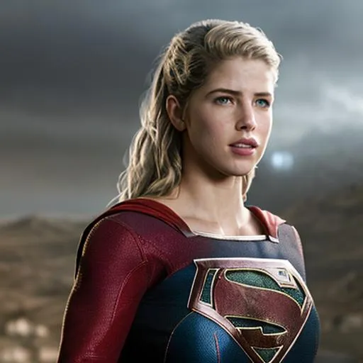 Prompt: emily bett rickards as supergirl