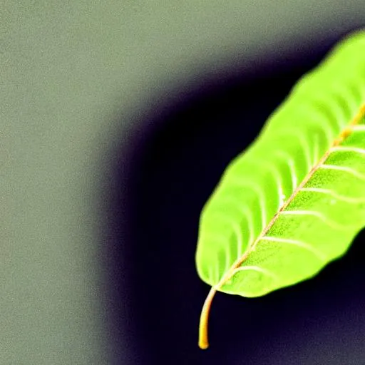 Prompt: Photo of a small mysterious leaf on a solid color white background, esoteric, 

