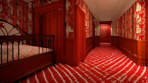 Black bedroom, red as secondary color, dark, medieva