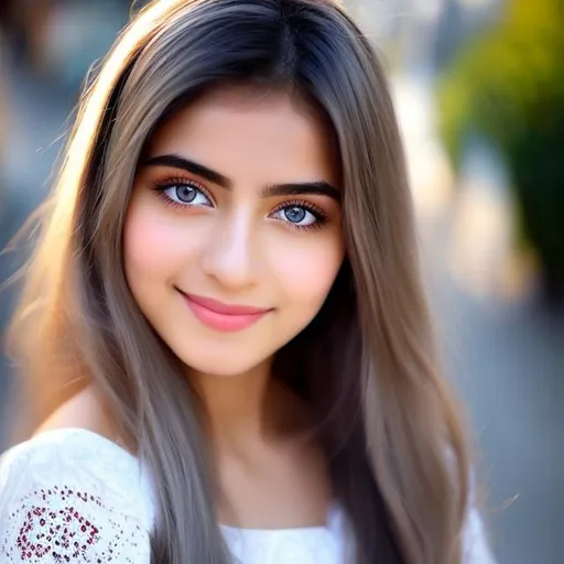 Prompt: beautiful and charming turkish girl, (1girl, solo: 3.0), beautiful girl, very detailed eyes, both eyes are the same, eye color sugar gray (front view: 1.5), symmetrical face, hair that covers the ears all over the body, (girl teenager: 1.3), shy face, middle hair, gray and white skirt, sitting on a flower garden chair, fantasy world