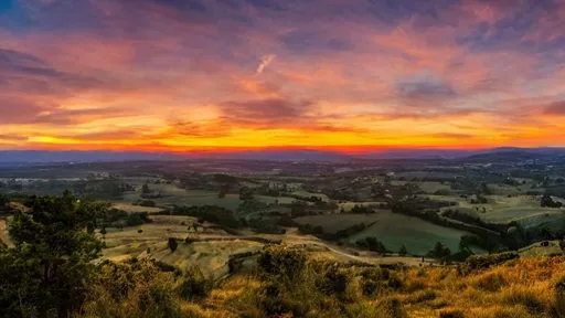 Prompt: an amazing sunset view from the top of a hill with your friends, 4k, uhd