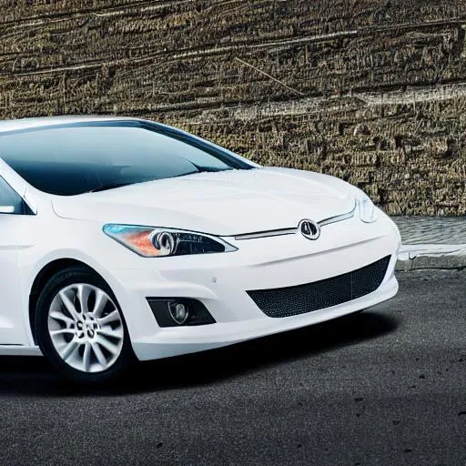 Prompt: professional photo of the white car,  behance hd, studio lighting, front end right side view,  centered, Wide field of view.