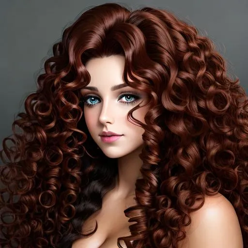 Prompt: woman with long curly hair