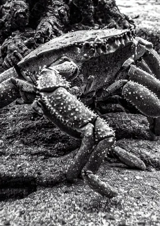 Prompt: Hyperrealistic highly detailed, photography, zombie crab.