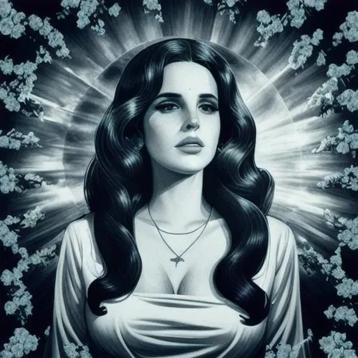 Prompt: lana del rey in heaven