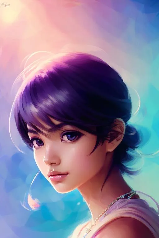 Prompt: Closeup face portrait of a 15 year old Indian female, smooth soft skin, big dreamy eyes, beautiful intricate colored hair, symmetrical, anime wide eyes, soft lighting, detailed face, by makoto shinkai, stanley artgerm lau, wlop, rossdraws, concept art, digital painting, looking into camera