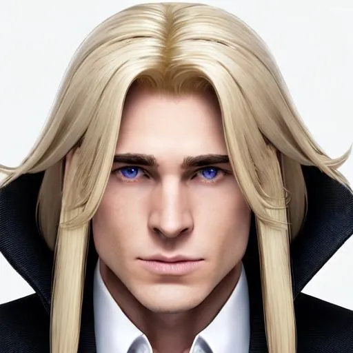 Prompt: A white man, blond middle part hair