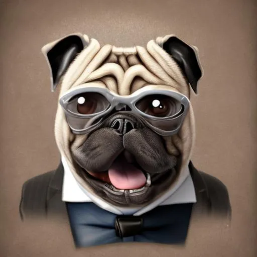 Prompt: Two Politician Pug in a suit, laughing, anthropomorphic , fine detail hair, photorealistic hair, 8k, realistic, fine details, photorealism, cinematic ,intricate details, photo realistic 8k