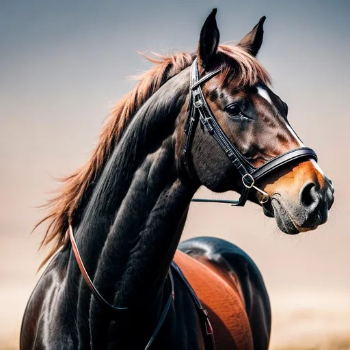 Prompt: portrait of a horse, symetric face