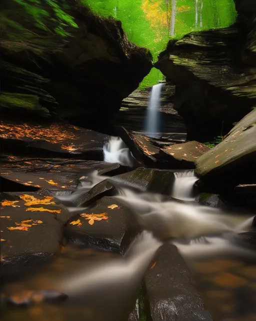 Prompt: Fawns leap, new York, long exposure 