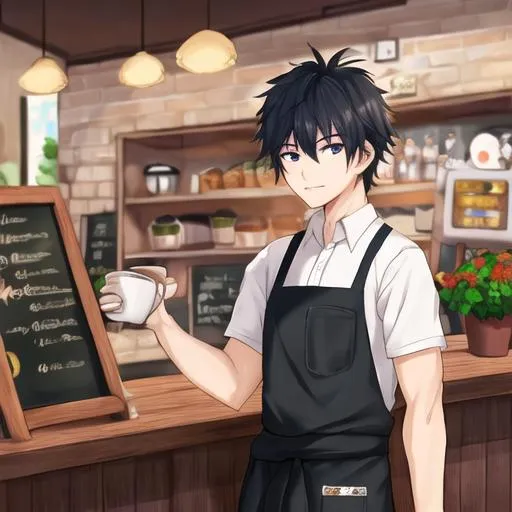 Prompt: Cafe worker male
