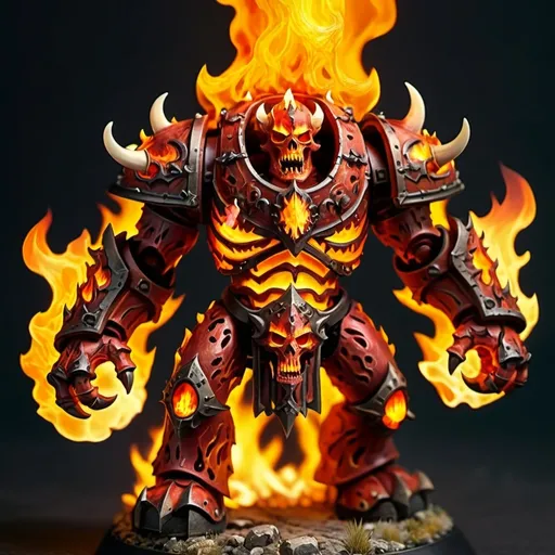 Prompt: Warhammer RPG fire elemental, made of flames