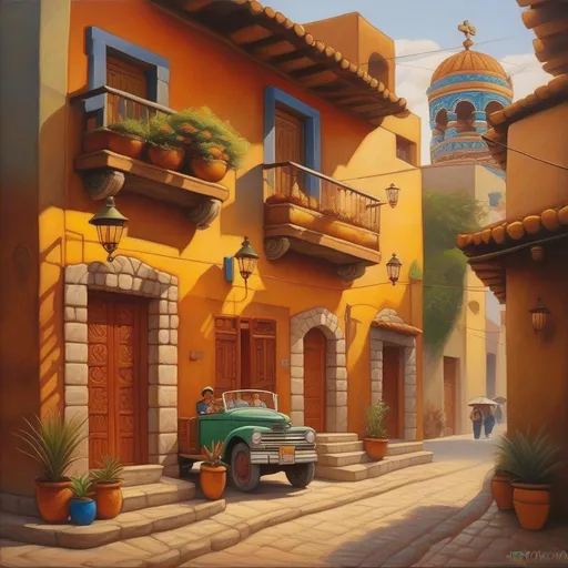 Prompt: El Chavo del Ocho, Mexico City, warm atmosphere, cartoony style, extremely detailed painting by Greg Rutkowski and by Henry Justice Ford and by Steve Henderson 

