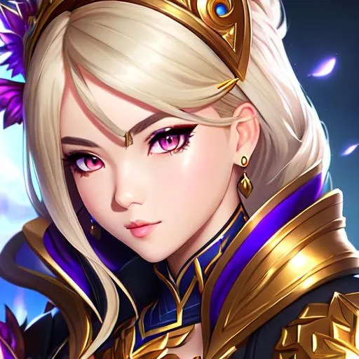 Prompt: full body portrait of Mathilda  Mobile legends skin Artworts,
hyper-detailed face with highly detailed and expressive eyes, with white Sclera, tan skin