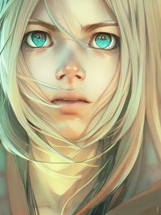 Prompt: face portrait of a {person}, smooth soft skin, big dreamy eyes, beautiful intricate colored hair, symmetrical, anime wide eyes, soft lighting, detailed face, by makoto shinkai, stanley artgerm lau, wlop, rossdraws, concept art, digital painting, looking into camera