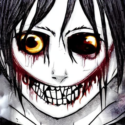 AI Art: Jeff the Killer by @giornosbootay