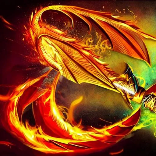 Prompt: dragon sword with lightning and fire effects