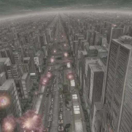 Prompt: GROUND VIEW, anime, Japanese, zombie apocalypse running towards you, you running away, side angle, BRIGHT colors, anime, Japanese, zombie apocalypse, wallpaper, trippy sky, city, POV, First person on ground, hoard of zombies running