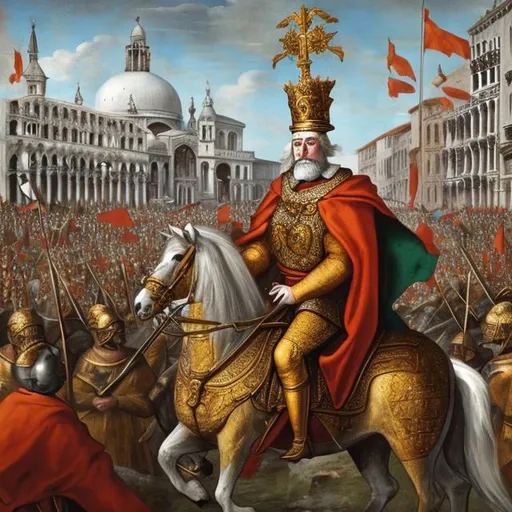 Prompt: Charlemagne conquers the Republic of Venice