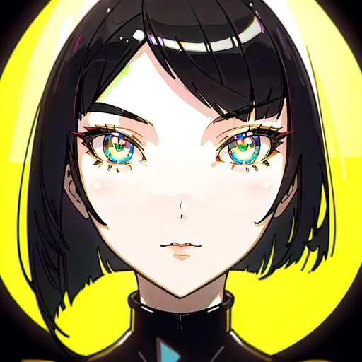 Prompt: a lonely AI girl, very tall, thick thighs, wide hips, long legs, slender waist, big beautiful symmetrical eyes, intriguingly beautiful face, aloof expression, bob haircut with bangs, Expressionism art style, 12K resolution, hyper quality, hyper-detailed, depth of field