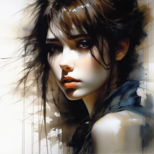 Prompt: Anime,full body, shiny skin, detailed face, detailed eyes, insanely detailed, brown hair, hazle eyes. concept art by Stephen Gammell, Pino Daheny, Jeremy Mann, Alex Maleev, Carne_Griffiths, 32k, studio cinematic lighting, oil on canvas, fine art, super efficient light, crisp focus, graininess, feeling of passion, ideal body proportions.