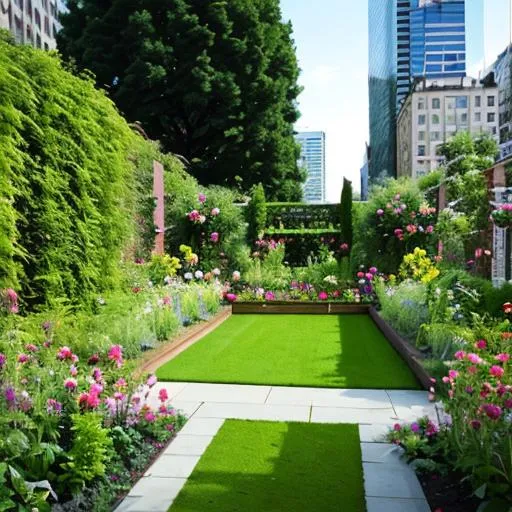 Prompt: garden in the city