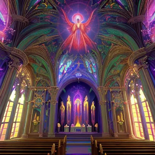 Prompt: The Gnostic Church in the astral plane, 8k, highly detailed, ethereal lighting