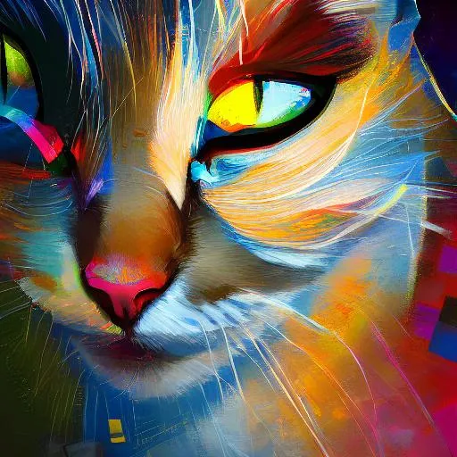 A cat in a colourful pixel style | OpenArt