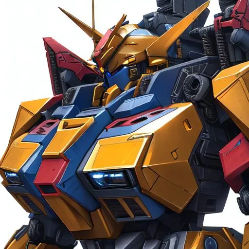 Prompt: Gundam, frame inversion, detailed face, large mech backpack, large mech shield, two large chainsaw sword in its hand, armored Mech, hyperdetailed intricately detailed, unreal engine, fantastical, intricate detail, splash screen, complementary colors, concept art, 8k, cinematic, deviantart masterpiece,