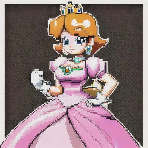 Prompt: princess daisy, pixel art, ultra detailed