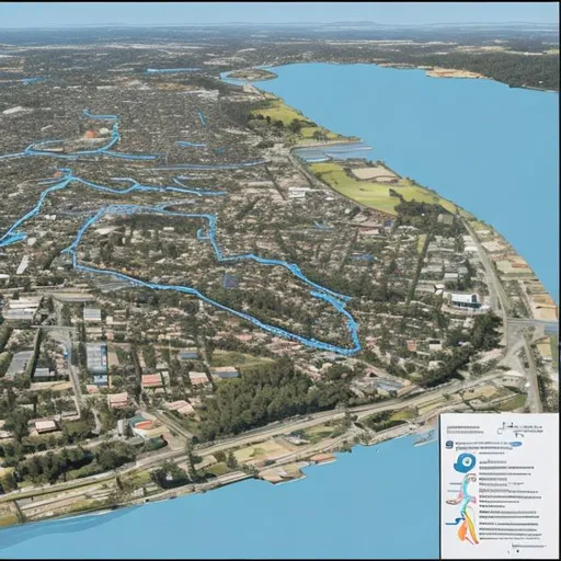 Prompt: Map of Parramatta River after cyclone