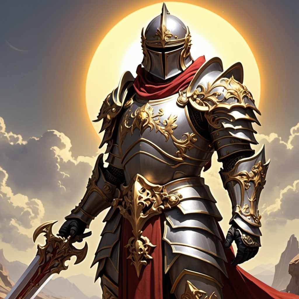 Paladin, Hero, Sun, Armor, Big Two handed Sword, No... | OpenArt