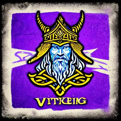 Prompt: psychedlic Minnestoa Vikings Logo
